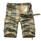 Plaid Patterned Cargo Shorts Strap from Kawaii Stop
