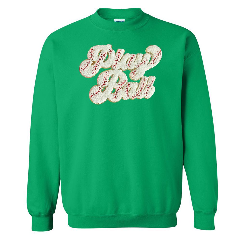 Play Ball Letter Patch Crewneck Sweatshirt from United Monograms