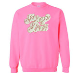 Play Ball Letter Patch Crewneck Sweatshirt from United Monograms