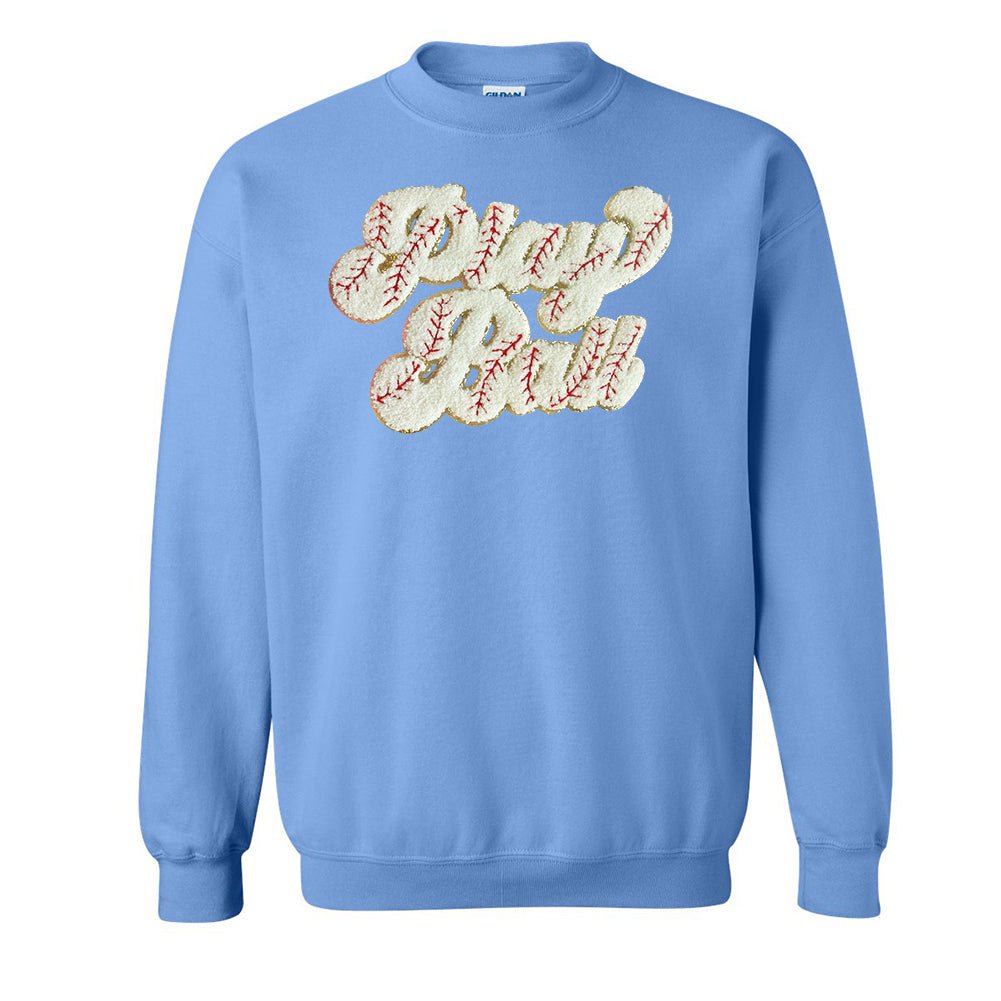 Play Ball Letter Patch Crewneck Sweatshirt from United Monograms