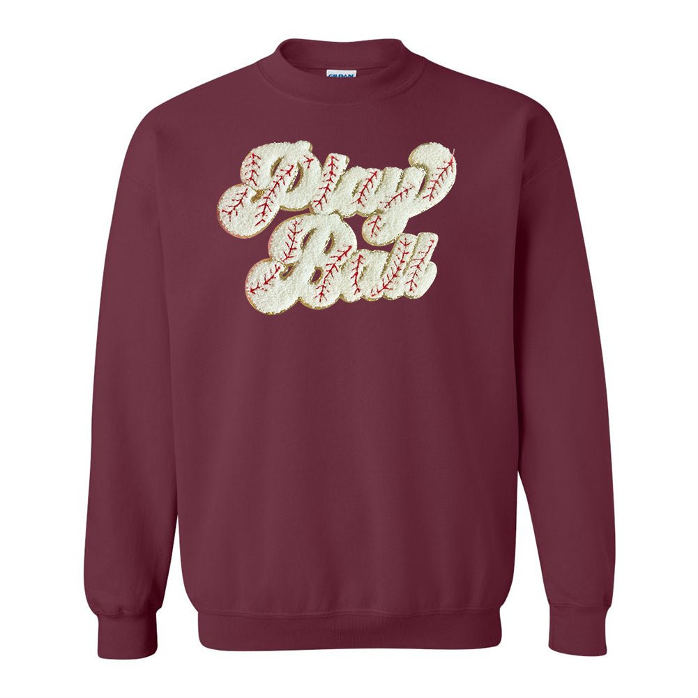 Play Ball Letter Patch Crewneck Sweatshirt from United Monograms