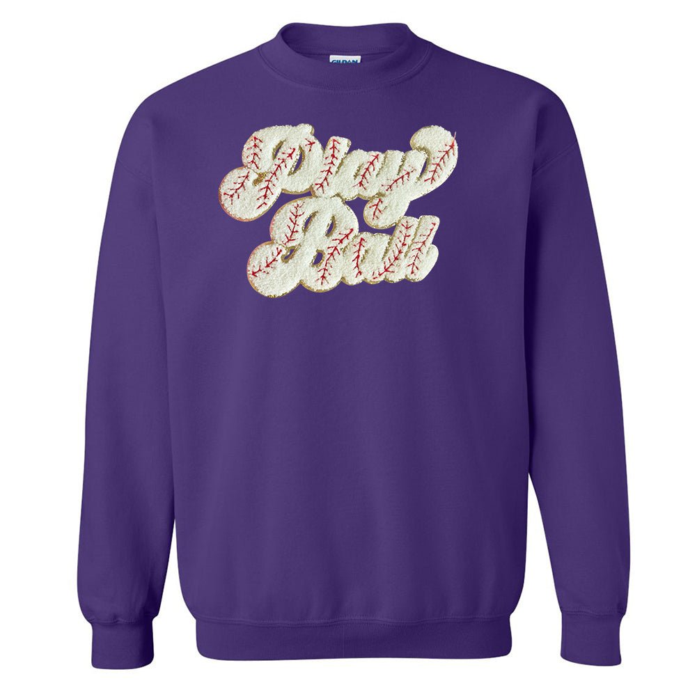 Play Ball Letter Patch Crewneck Sweatshirt from United Monograms