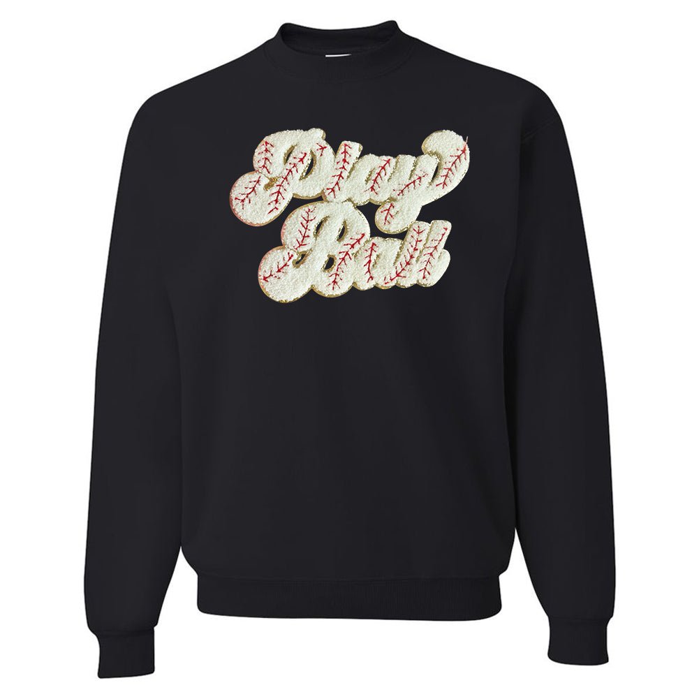 Play Ball Letter Patch Crewneck Sweatshirt from United Monograms