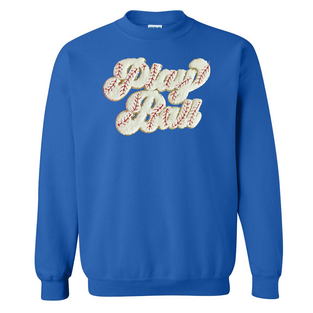 Play Ball Letter Patch Crewneck Sweatshirt from United Monograms