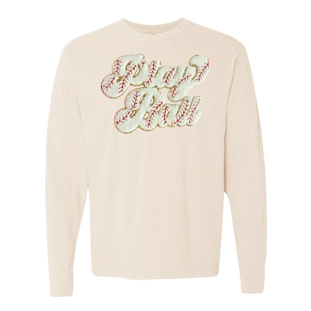 Play Ball Letter Patch Long Sleeve T-Shirt from United Monograms