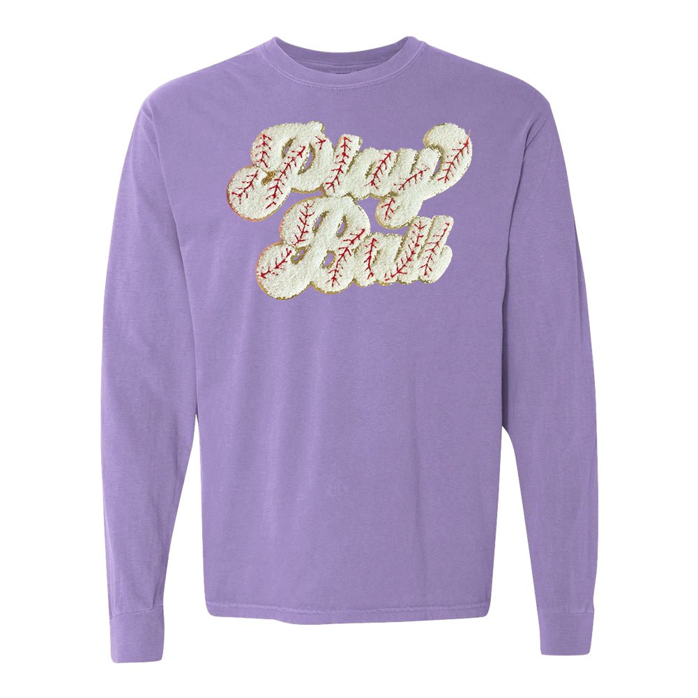 Play Ball Letter Patch Long Sleeve T-Shirt from United Monograms