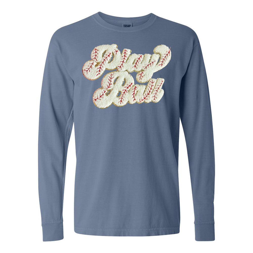 Play Ball Letter Patch Long Sleeve T-Shirt from United Monograms