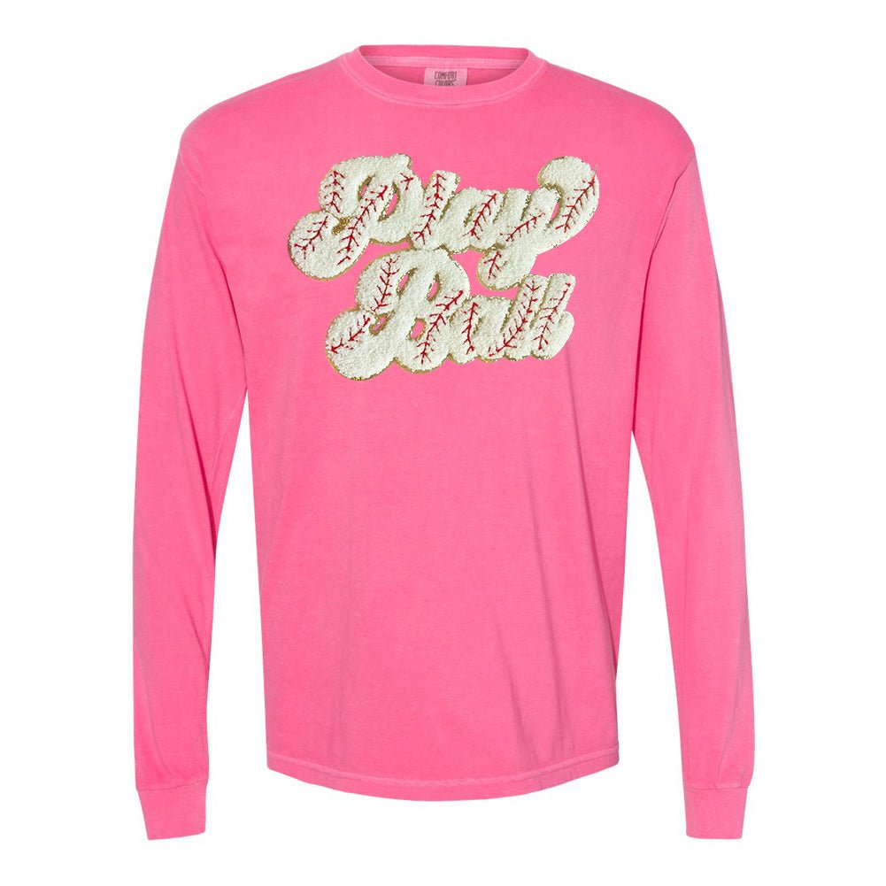 Play Ball Letter Patch Long Sleeve T-Shirt from United Monograms