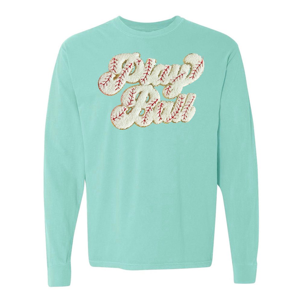 Play Ball Letter Patch Long Sleeve T-Shirt from United Monograms