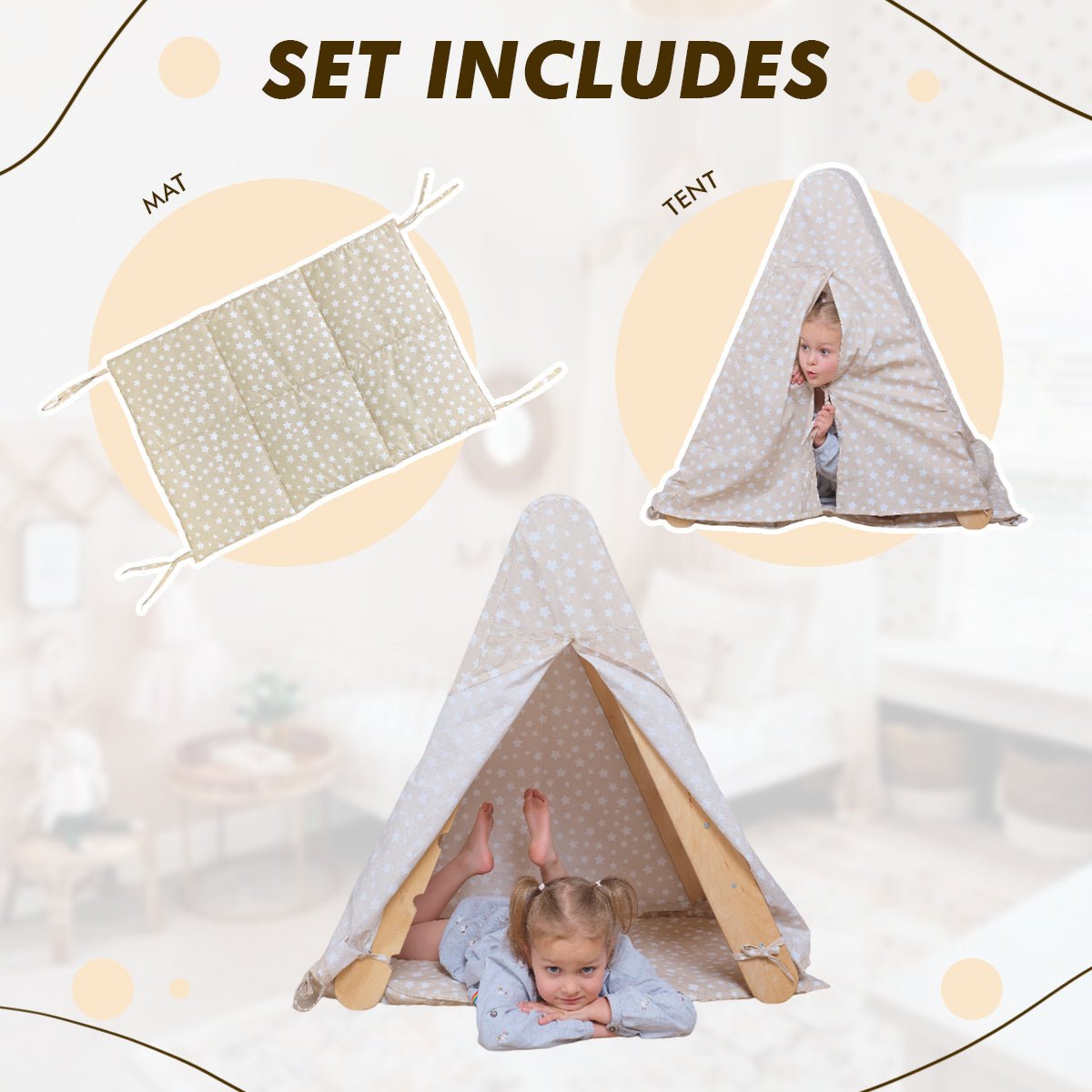 Play Tent Cover with Mat for Climbing Triangle Ladder from Goodevas