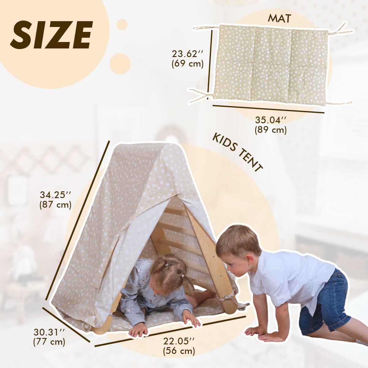 Play Tent Cover with Mat for Climbing Triangle Ladder from Goodevas