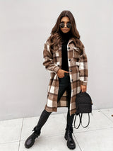 Button-Down Plaid Coat Plus Size from MsDressly