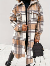 Button-Down Plaid Coat Plus Size from MsDressly