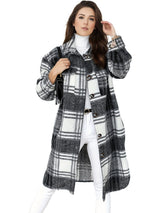 Button-Down Plaid Coat Plus Size from MsDressly