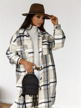 Button-Down Plaid Coat Plus Size from MsDressly