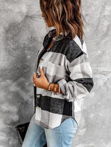 Button-Down Plaid Coat Plus Size from MsDressly