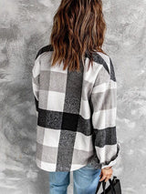 Button-Down Plaid Coat Plus Size from MsDressly