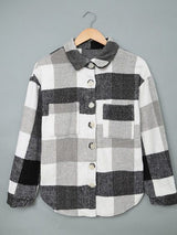 Button-Down Plaid Coat Plus Size from MsDressly