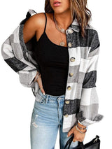 Button-Down Plaid Coat Plus Size from MsDressly