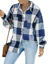 Button-Down Plaid Coat Plus Size from MsDressly