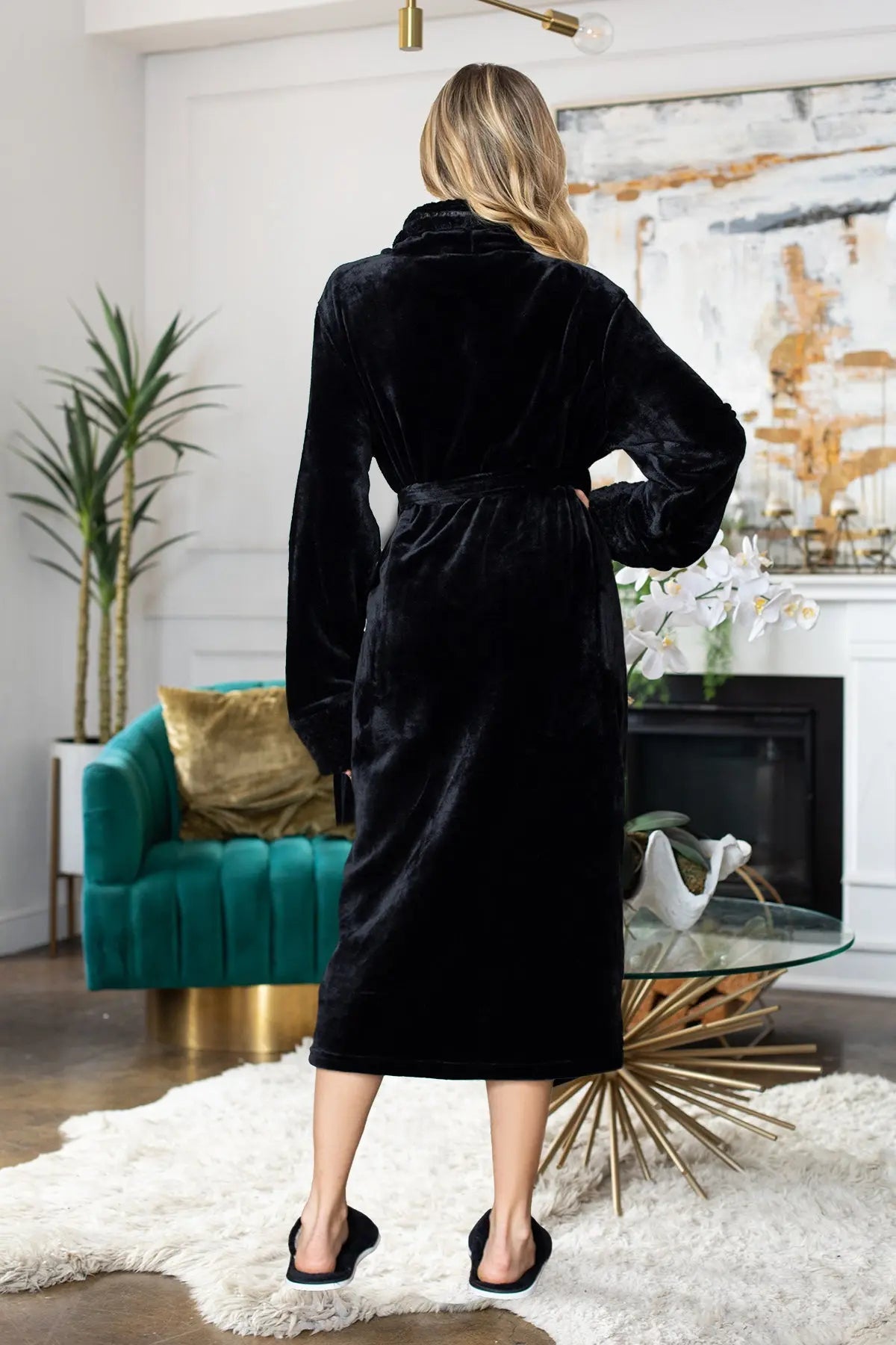 Women's Ultra Soft Fleece Bathrobe From Lotus Linen