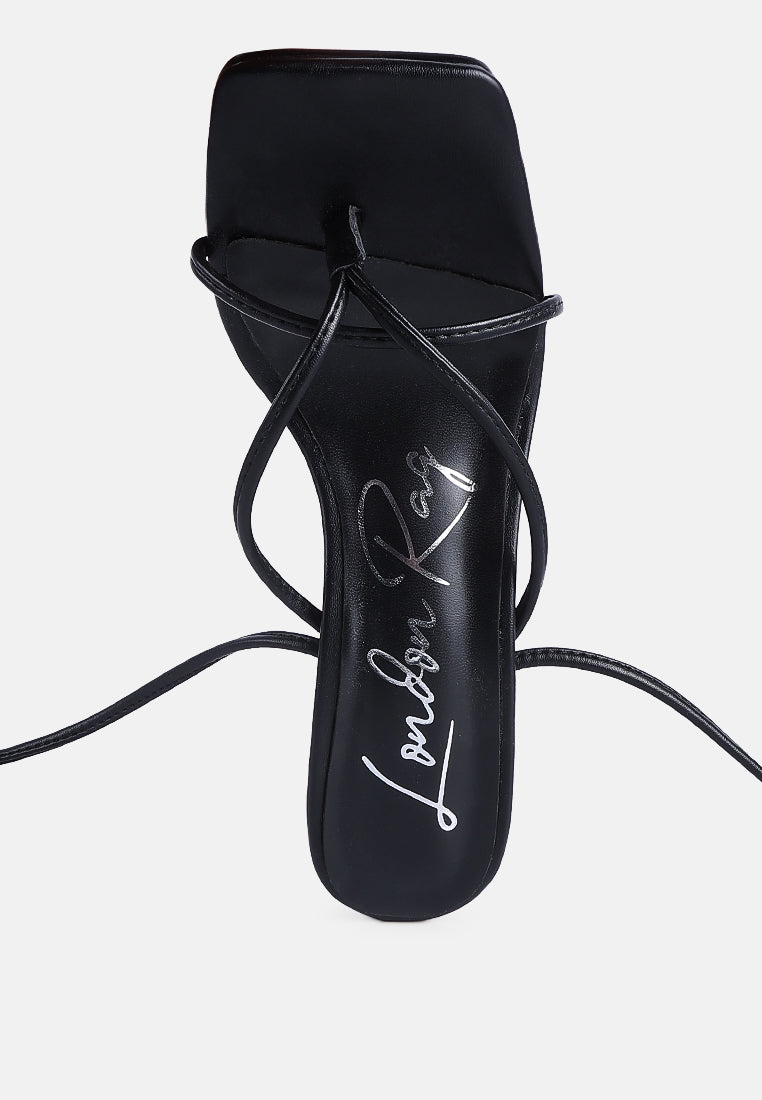 Pole Dance Lace Up Block Heel Sandals from London Rag International
