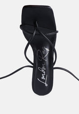Pole Dance Lace Up Block Heel Sandals from London Rag International