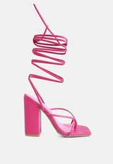 Pole Dance Lace Up Block Heel Sandals from London Rag International
