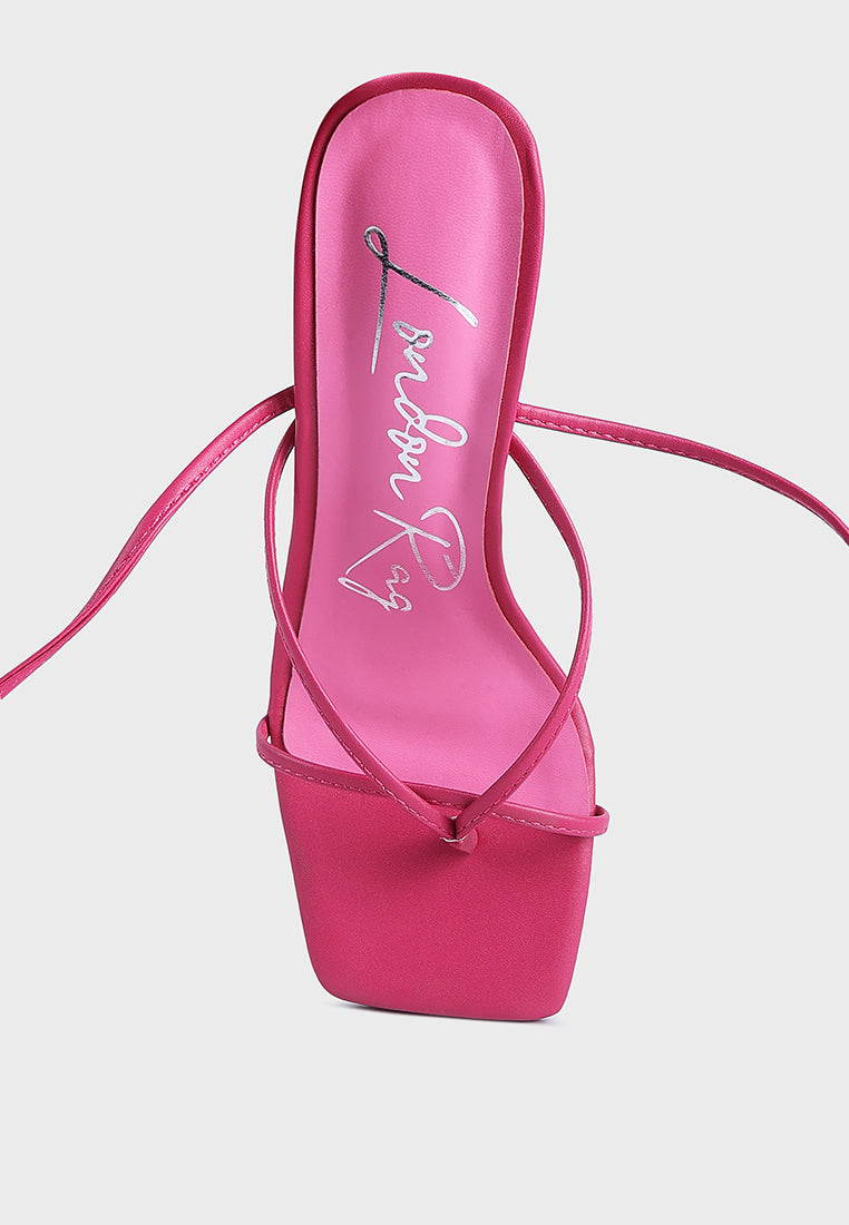 Pole Dance Lace Up Block Heel Sandals from London Rag International