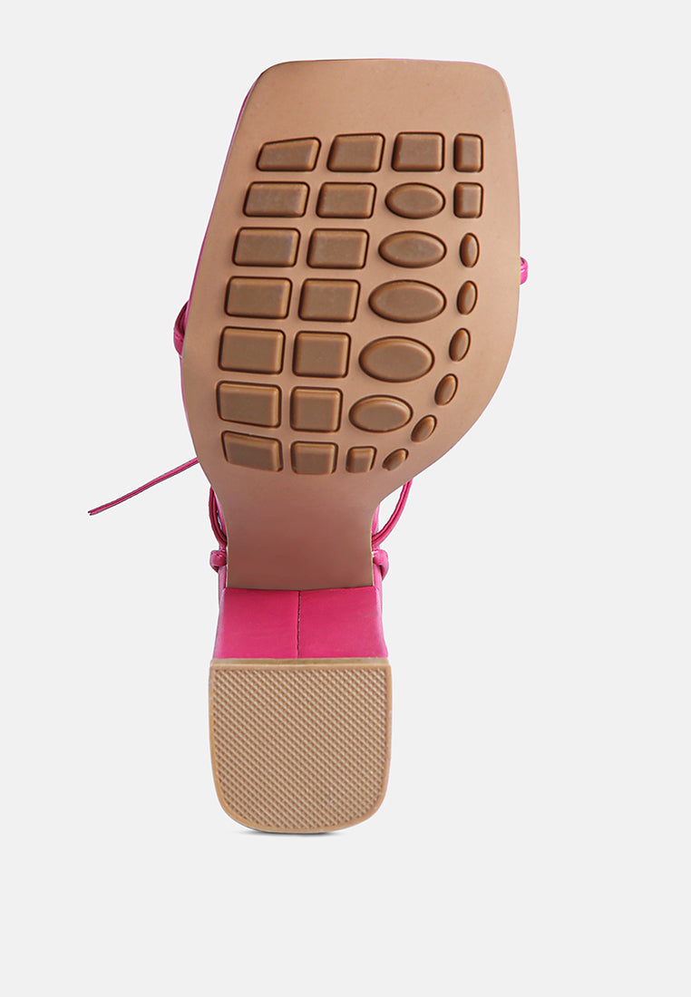 Pole Dance Lace Up Block Heel Sandals from London Rag International