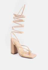 Pole Dance Lace Up Block Heel Sandals from London Rag International