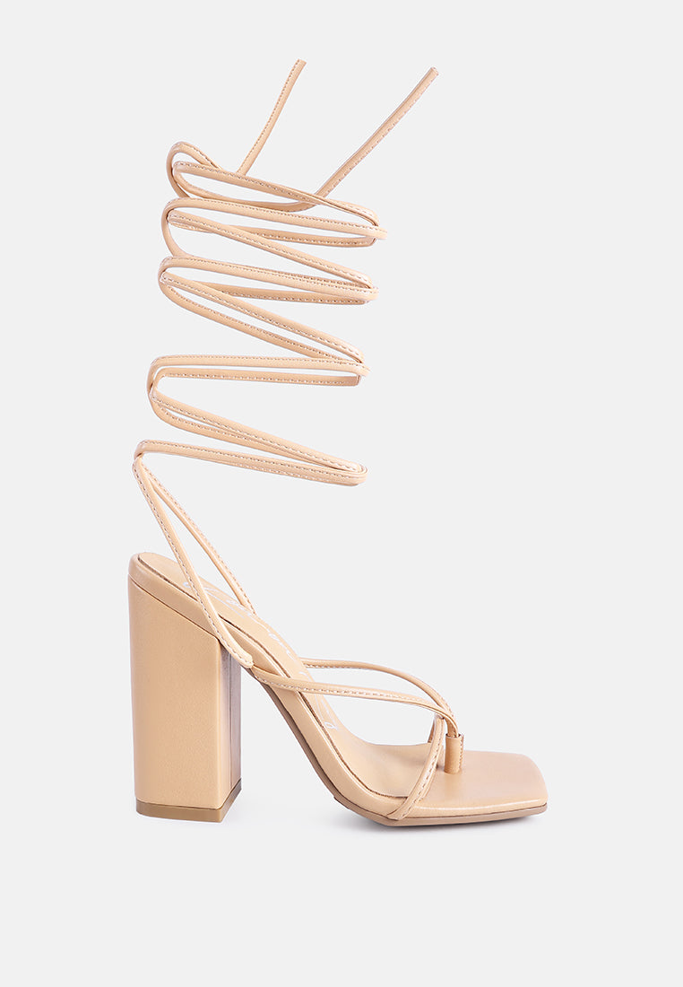 Pole Dance Lace Up Block Heel Sandals from London Rag International