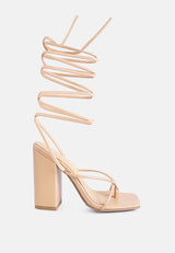 Pole Dance Lace Up Block Heel Sandals from London Rag International