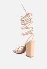 Pole Dance Lace Up Block Heel Sandals from London Rag International