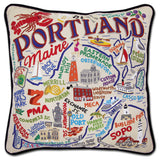 Portland, ME Hand-Embroidered Pillow by CatStudio from Quirks!