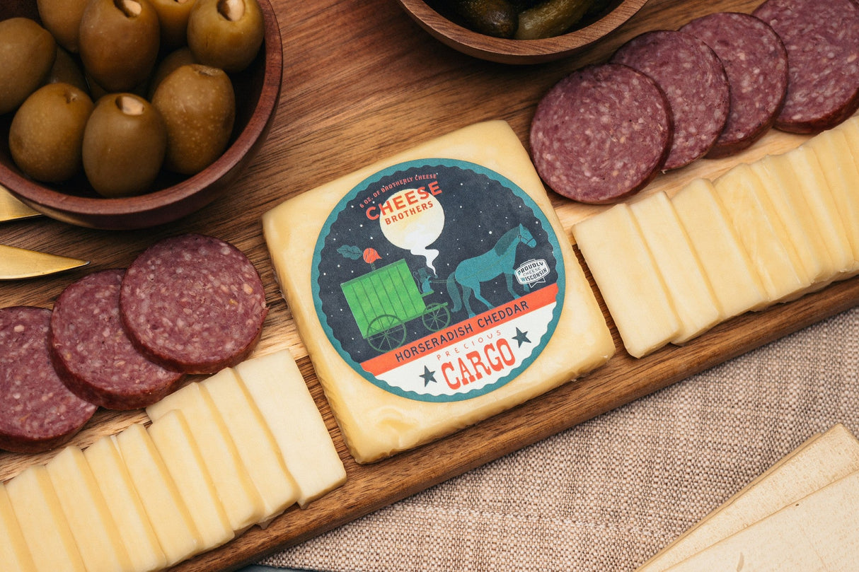 Precious Cargo Horseradish Cheddar from Cheese Brothers, Inc.