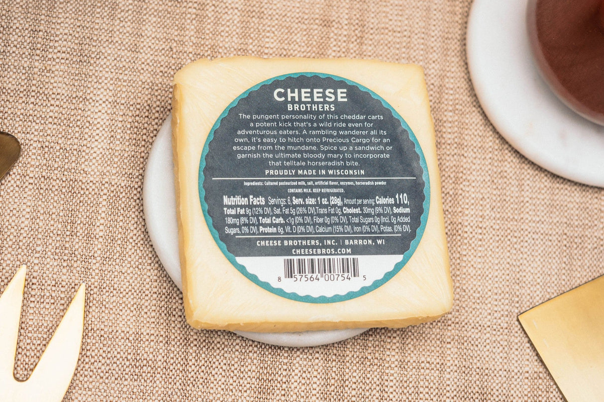 Precious Cargo Horseradish Cheddar from Cheese Brothers, Inc.