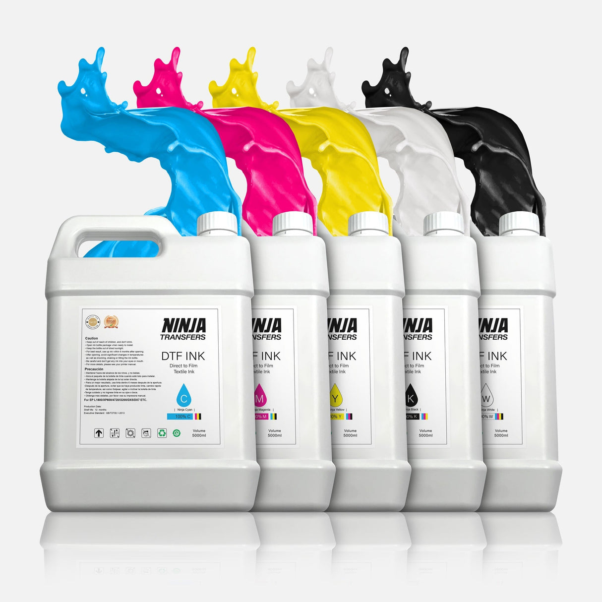 Premium DTF Ink 5 Liters from Ninja Transfers