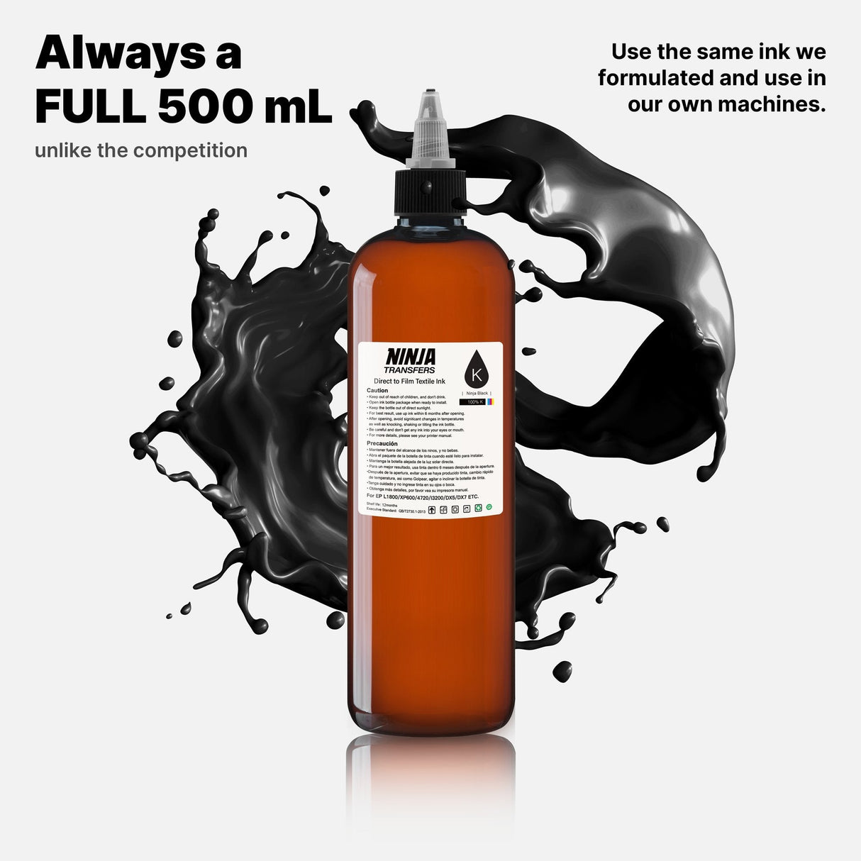 Premium DTF Ink 500mL from Ninja Transfers
