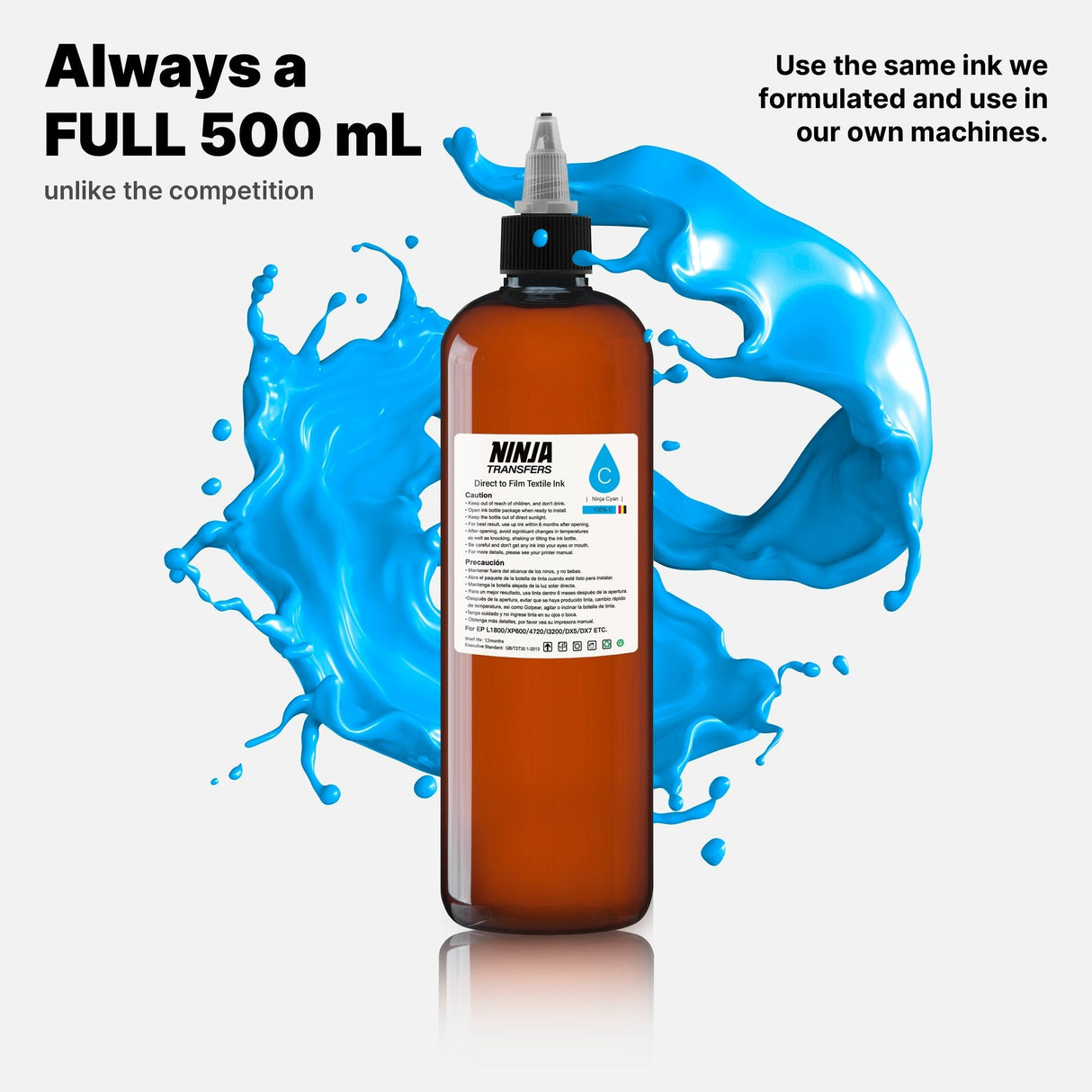 Premium DTF Ink 500mL from Ninja Transfers