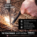 Premium Large Ferro Rods, 3-Pack from TITAN Survival