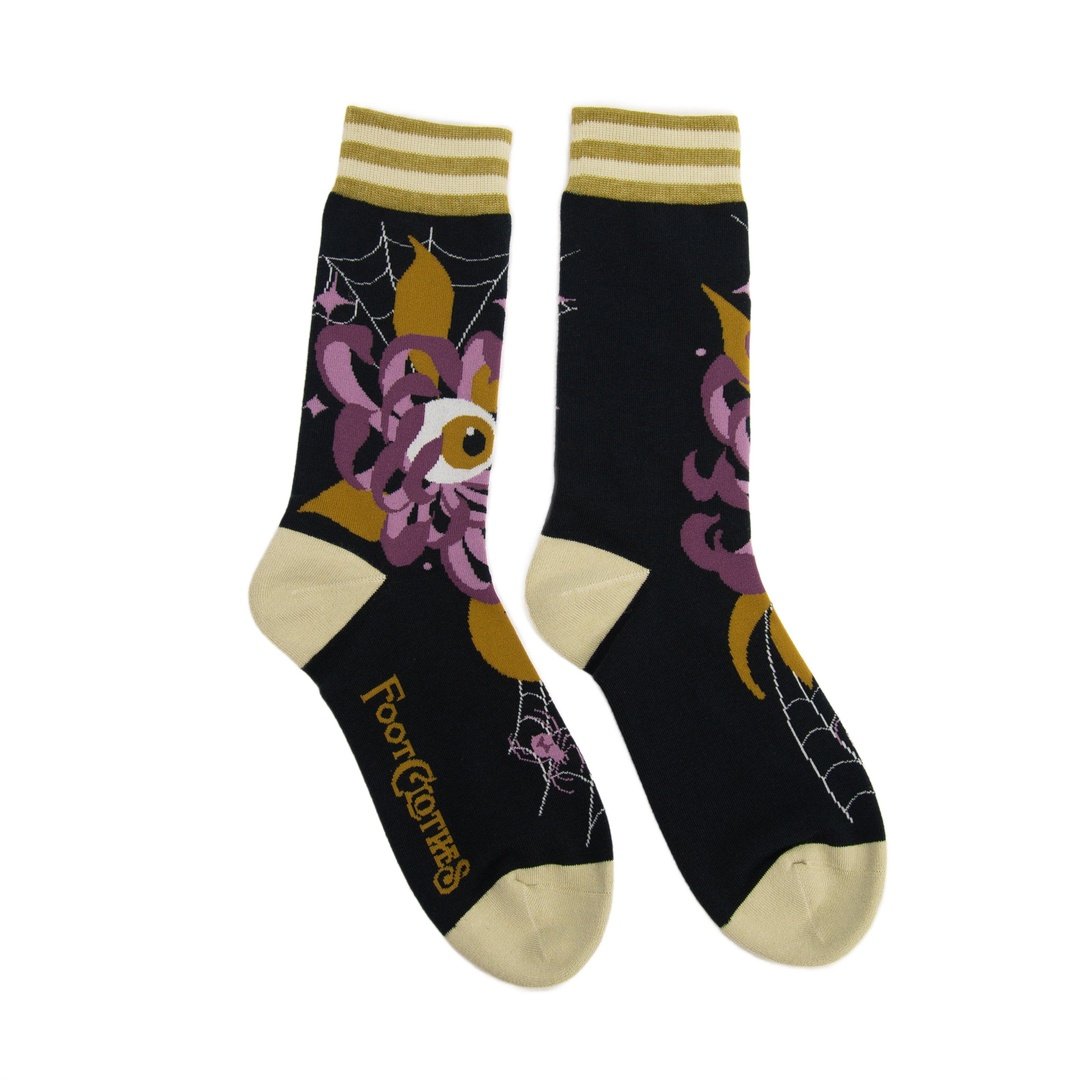 Arachnid's Bloom Crew Socks from FootClothes