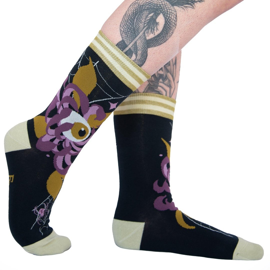 Arachnid's Bloom Crew Socks from FootClothes