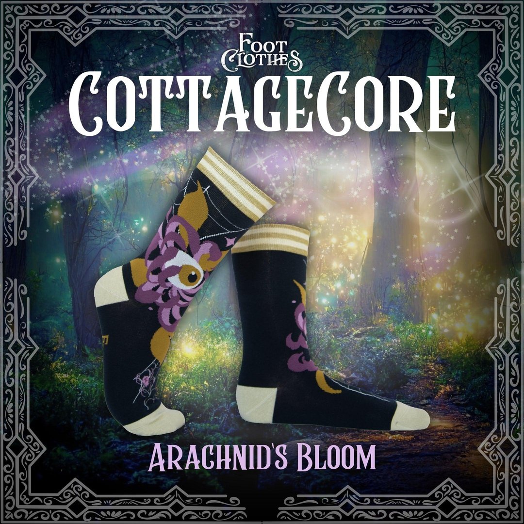 Arachnid's Bloom Crew Socks from FootClothes