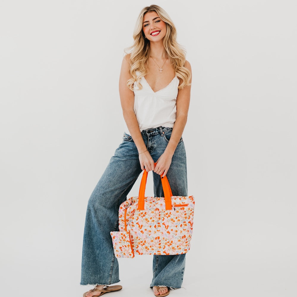 Presley Puffer Quilted Tote Bag With Pouch from Pretty Simple