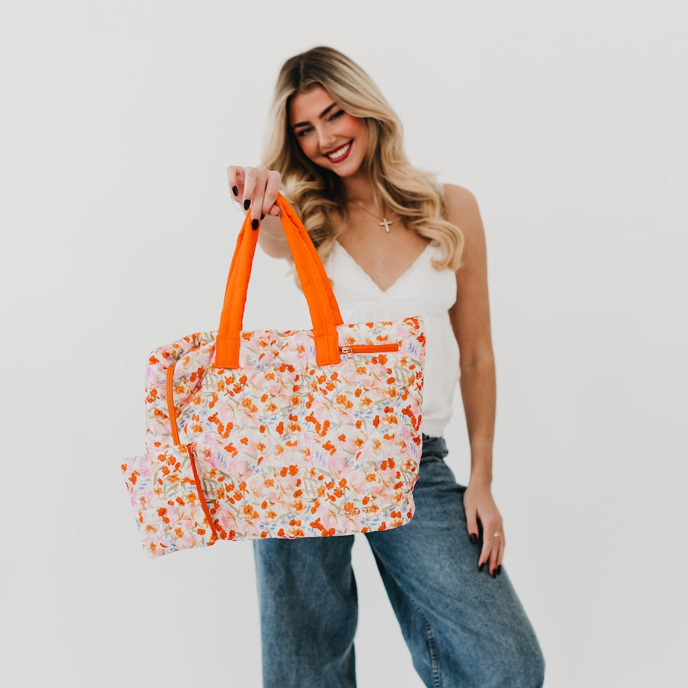 Presley Puffer Quilted Tote Bag With Pouch from Pretty Simple
