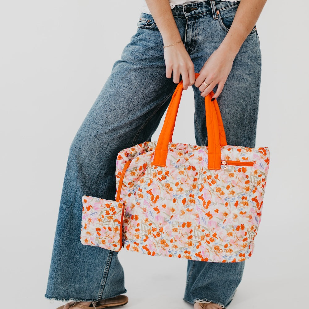 Presley Puffer Quilted Tote Bag With Pouch from Pretty Simple