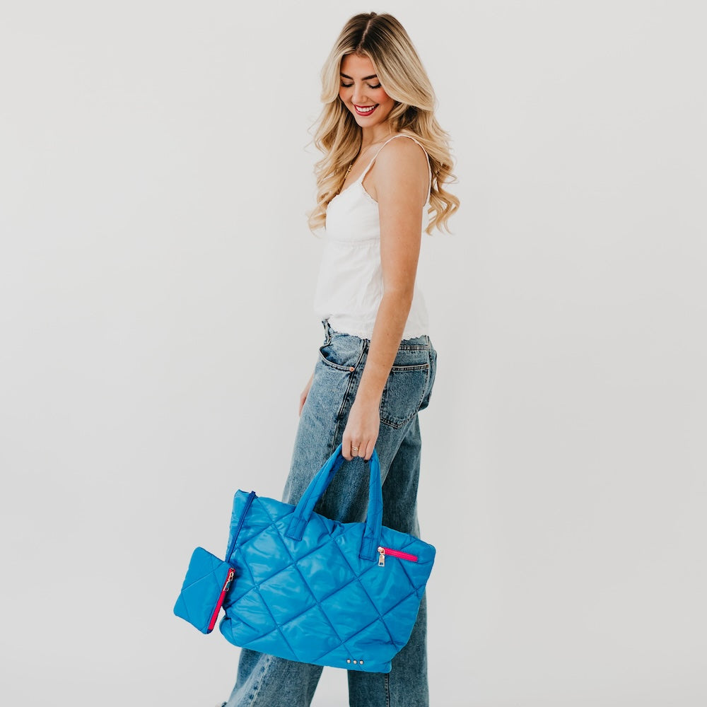 Presley Puffer Quilted Tote Bag With Pouch from Pretty Simple