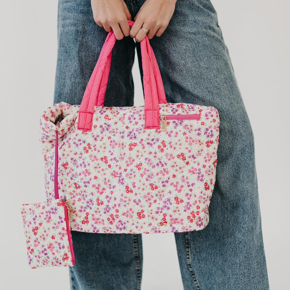 Presley Puffer Quilted Tote Bag With Pouch from Pretty Simple