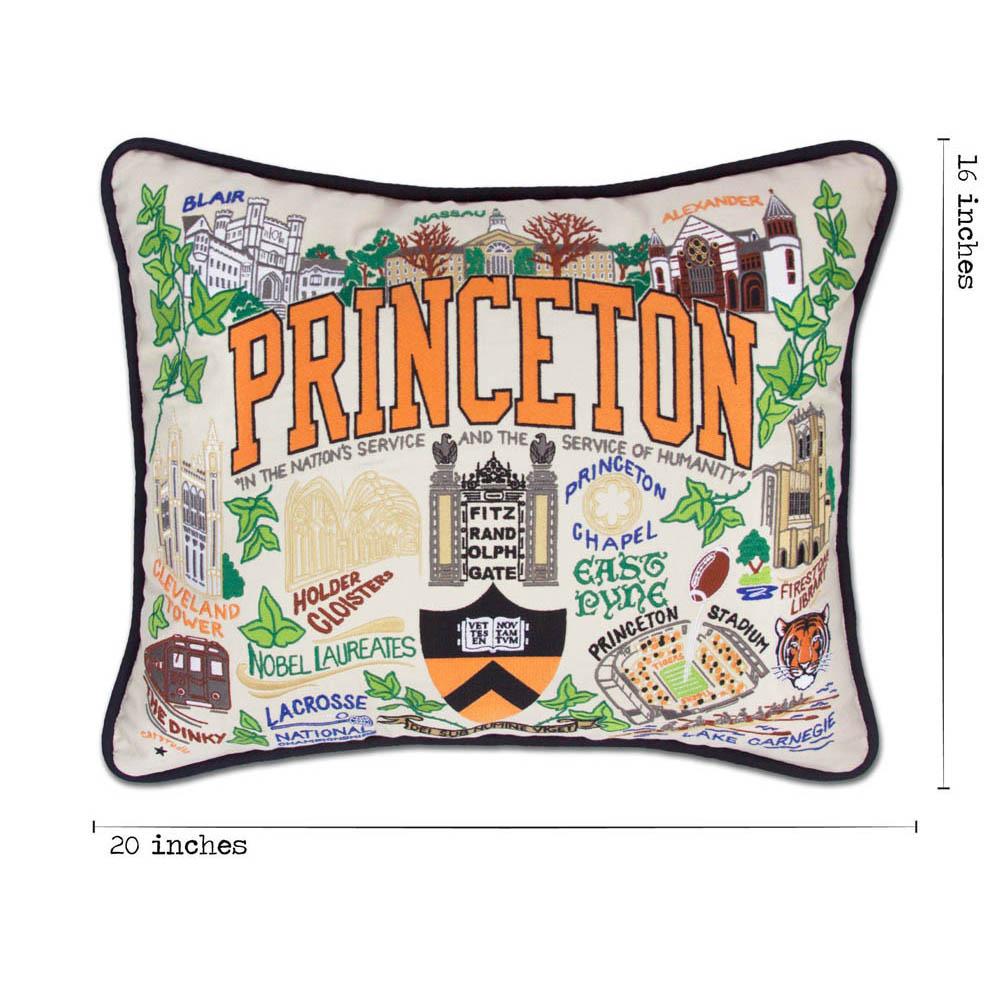 Princeton University Collegiate Embroidered Pillow by CatStudio from Quirks!